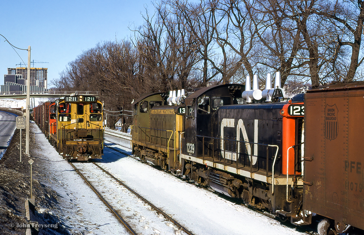 Transfers between Toronto and Mimico Yards meet on the Bala Sub around mile 3.

Scan and editing by Jacob Patterson.