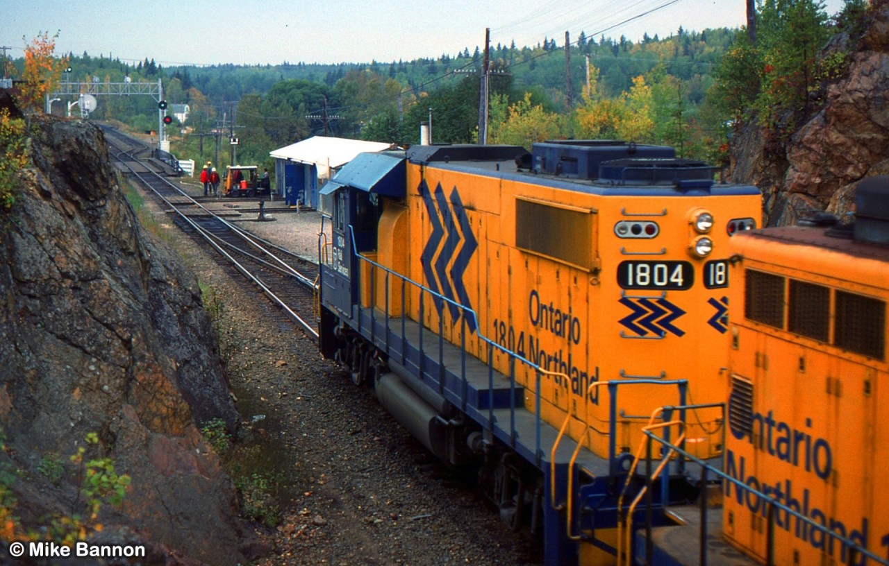 ONR 1804 SB at Swastika Station after arriving from Noranda QC