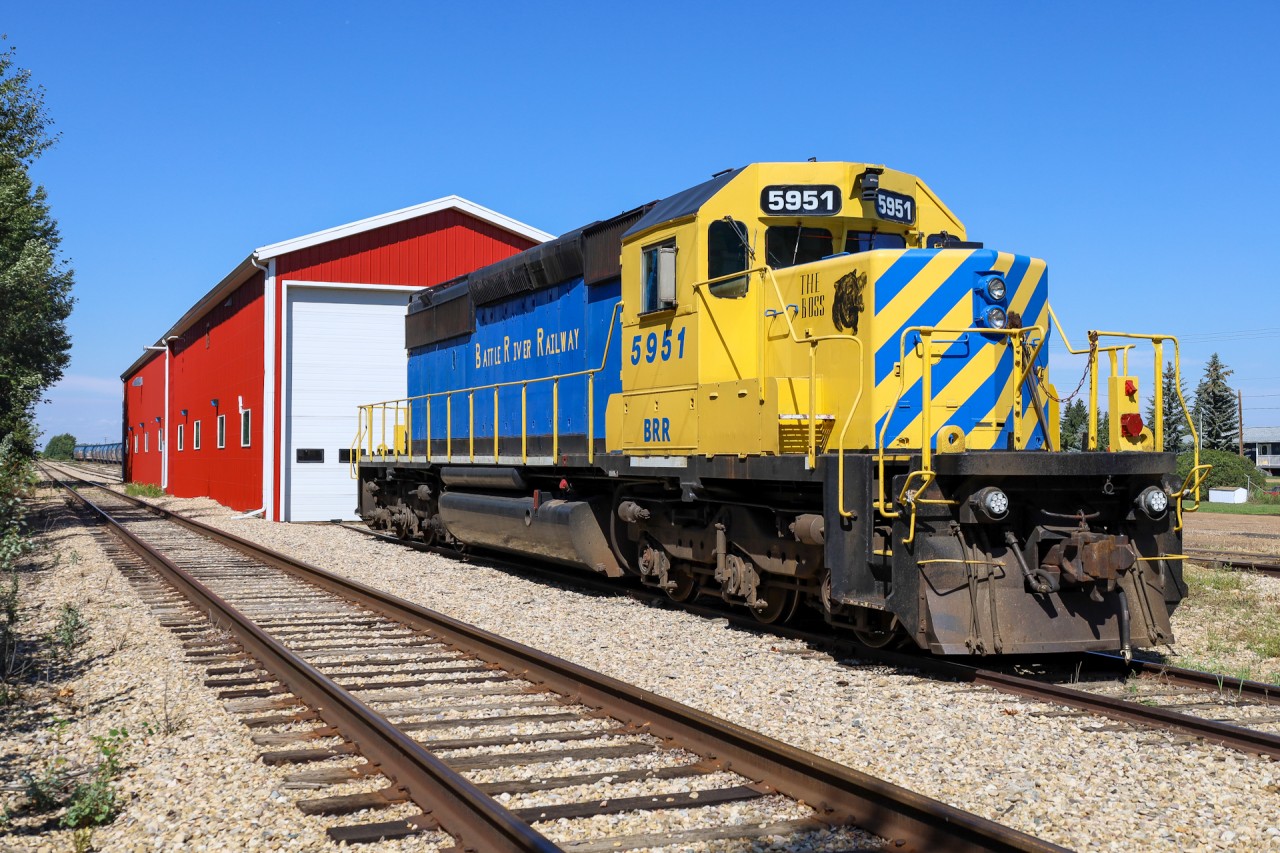 “The Boss” rests outside the Forestburg shop on a beautiful summer morning.