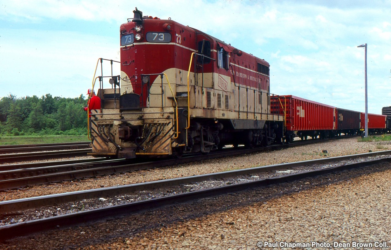 TH&B GP7 73 at Welland Yard