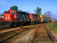 CN GP9RM 4008 and CN GP9RM 4110 head back to Merritton.