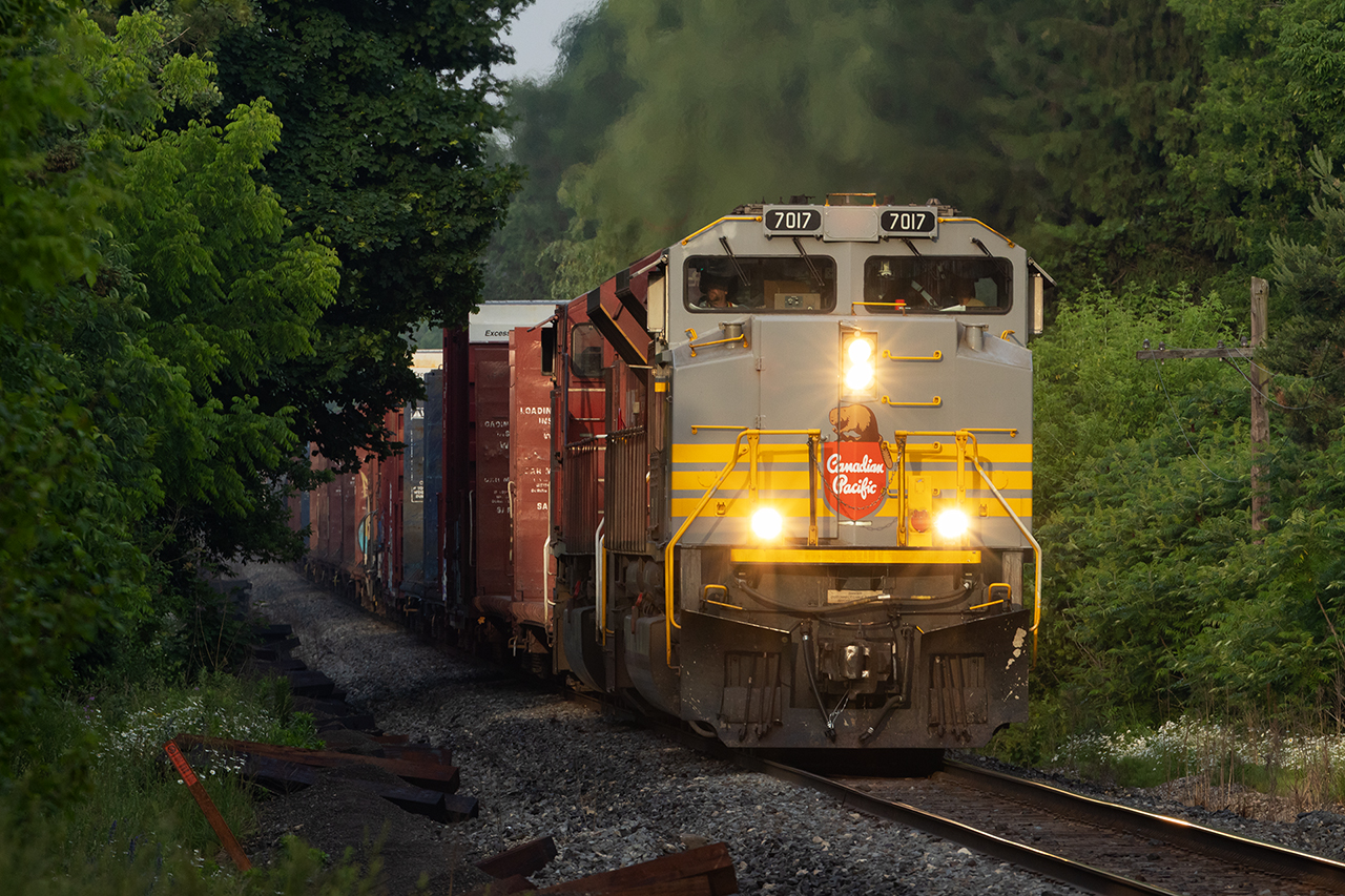 They've been around for 5 years. Knowing they are around means you pay a little more attention to what might be coming. I didn't expect the Heritage unit to be leading since it hadn't on 135 yesterday. The power usually gets wyed when it goes to Detroit to exchange container traffic.But hearing that unique horn coming down Orrs Lake Hill made for the mad dash to the door, and the one place where the sun wouldn't be on the same side as the poles (I wonder how long they will last before they're removed?). So, straight into the sun, a little history. I wonder if Keith has the sentimentality to do some heritage things in the upcoming order? Not likely since his initials are now on every unit.