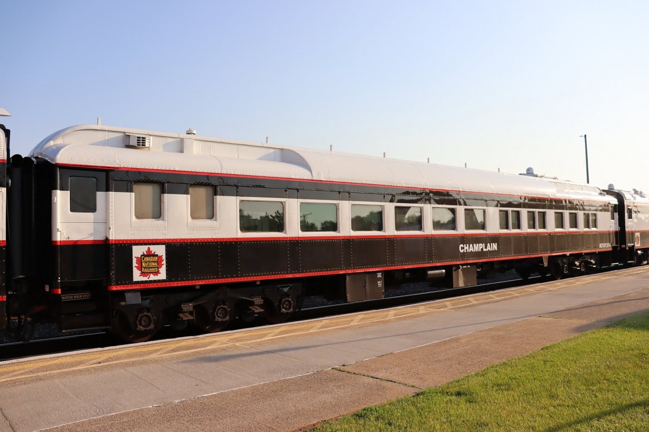 IC 101314 "Champlain" is a gorgeous old classic clerestory-roof heavyweight sleeping car still in use in CN's executive train fleet.