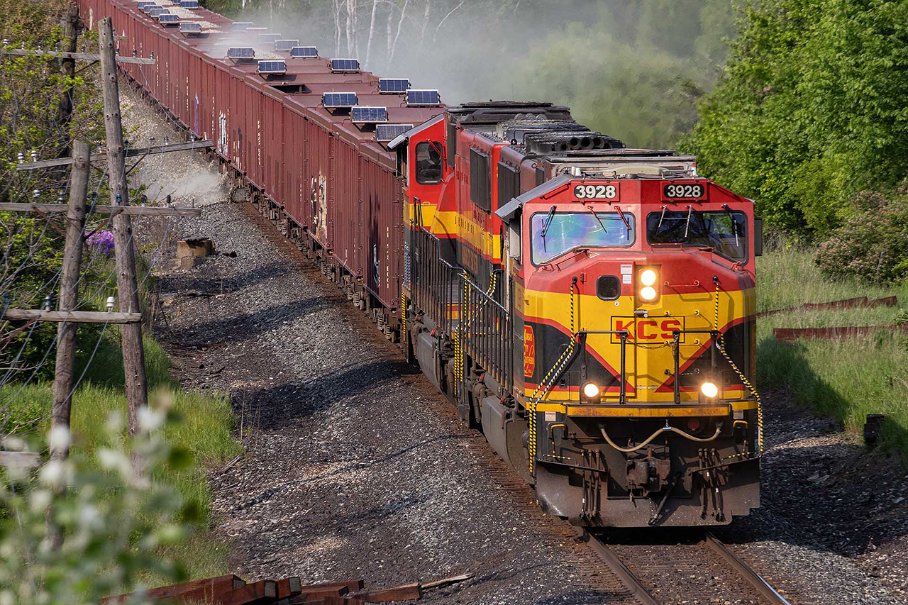 A double first for me....first SD70MAC's from KCS, and the first time seeing a Herzog working. Sure is a lot easier than the old days of stop-start, to try and shake the slag out of the old hoppers