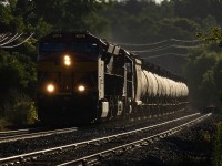 Sometimes, even in colour you end up with black and white. 2 of KCS's ET44's (5004) and GP38-2 3063 bring 135 past the old Killean Siding, with its jointed rail minted in 1948 as a reminder of railroadings longevity, and its past.