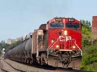 CP 8030 leads eastbound through Belleville in what is becoming a less common sight with fewer CP painted leaders operating on the Belleville Sub.