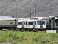 <b> CN Passenger Equipment </b> <br>
CN 10800 & CN 10900 haven't moved from their deadline location in Kamloops yard for quite some time now. <br>
They are now joined by other former CN passenger equipment. <br>
KHR 402 Monte Lake (ex-VIA 5592, nee-CN 5592) built 1954. <br>
KHR 403 Riverside Park (ex-VIA 5590, nee-CN 5590) built 1954.
