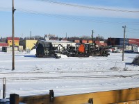 <b> Coming soon to a railroad near you </b> <br>
CN 50938 Jordan Type J 4-100 spreader, serial number 1457, built in 1976, and CN 50944 Jordan Type J 4-100 spreader, serial number 1446, built in 1975 sit at the ready in Saskatoon Yard Mile 191.9 Watrous Sub. on November 22, 2024. <br>
It won't be long before these spreaders and other snow fighting units get prep'd for this coming winter protection program.