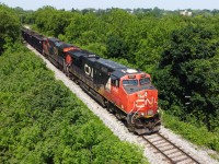 L50231 07 beginning their journey down the Hagersville Sub with CN 2991 and CN 2804 taking charge of 62 cars