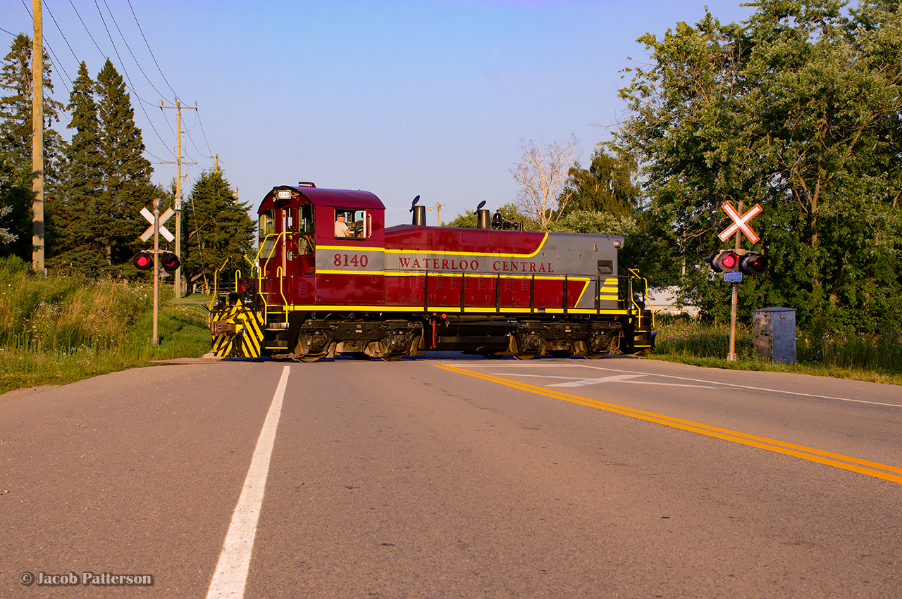 Their evening work in Elmira complete, Waterloo Central returns to the shops at St. Jacob's.