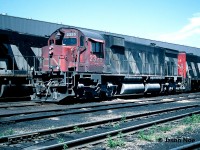 CN M-636 2325 and a GP40-2L(W) are viewed being placed on a departure track at CN’s MacMillan Yard diesel shop in Vaughan, Ontario, just north of Toronto. Not long after the photo, the M-636 was placed in storage and was eventually retired on January 24, 1996 following the arrival of new CN SD70I’s from GMDD. 