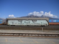 <b> A big smile from Jasper </b> <br>
Just got home from a round trip on VIA 006 & 005 The Skeena this past week. <br>
The weather was spectacular on both days I spent in Jasper, and my smile was as big as the one on this CP auto rack that was parked in the CN yard. <br>