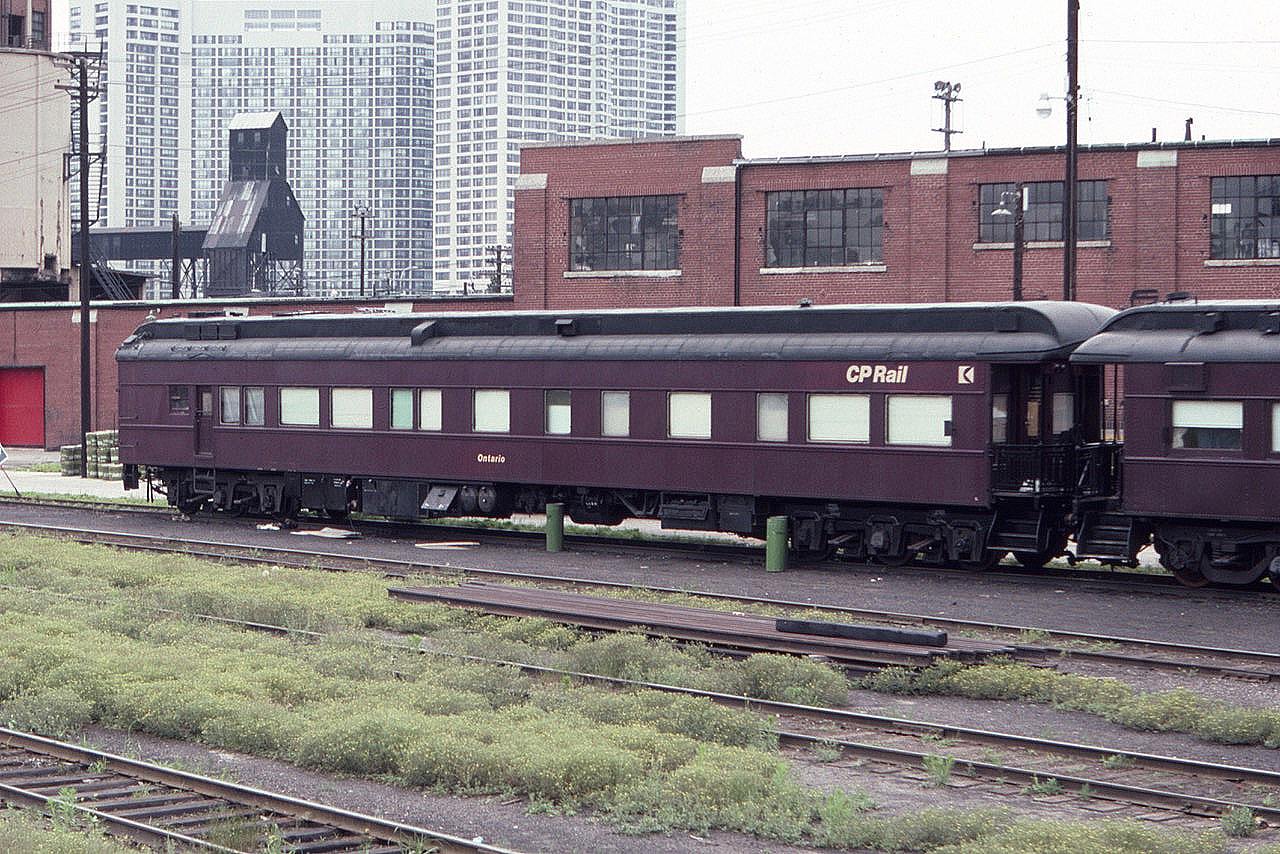 This photo from July of 1982 shows the CP business car "Ontario" near Toronto Union Station. What a beautiful old heavyweight car.  Almost anything could be found in the Union Station area "back in the day."