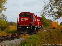 CP Job 1 with CP 3043 North returning from Stevensville and heading back to Welland on the CP Stevensville Spur at Brookfield Rd.