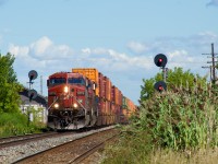 CP 9775 & CP 8606 have a combined service life of 46 years as they lead CPKC 133 at De Beaujeu,