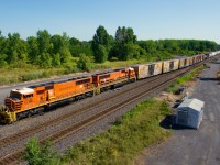 SLR 520 from Richmond is about to enter CN's Southwark Yard with an SD70MAC pair.