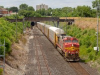 While the horribly off schedule spray train was slowly moving along the Galt back in July of 2022 and was about to tie down in London, I managed to get else good. Notice the Sante Fe lettering on the nose which was an added plus. This train was delayed 2 hours by CP 130 and H98, blocking access through the tunnel due to 130 having air problems.