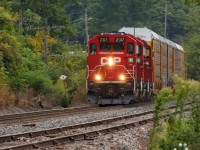 My disdain for how ugly GP20's are has been stated often. However, on those rare occasions when a bunch get together, dragging 6000+ feet of empty racks to clean out Toronto, they do display the narrow-cab appeal that I miss so much from the old days. Sure, they're hideous, but from this angle, it could just as easily be 3 GP35's...OK, maybe I'm pushing it a bit, but I'm really glad I went out for them.