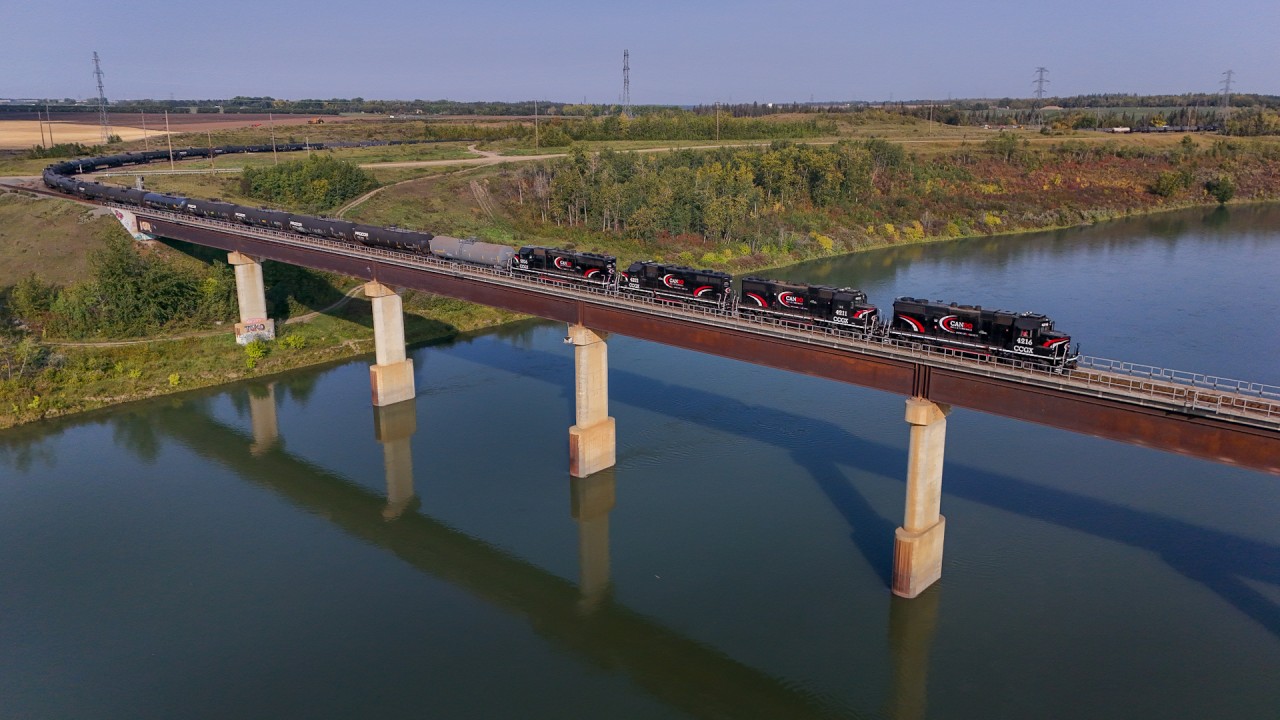 The morning Cando job crosses the North Saskatchewan River, enroute to Fort Saskatchewan to service customers in Alberta’s Industrial Heartland.