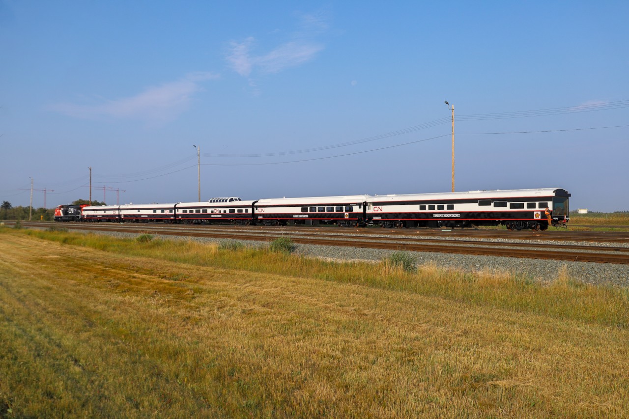 CN has been in the process of renaming their business car fleet, IC 800653 is now “Babine Mountains”, although the plaque inside the car still reads “Sanford Fleming”.  The Business Train was in town for a customer excursion between Scotford and Walker Yard.