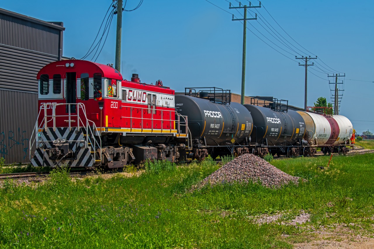 The Greater Winnipeg Water District moving some cars around after switching with CN.