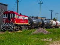 The Greater Winnipeg Water District moving some cars around after switching with CN.