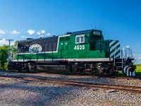 Boundry Trail Railway's BTRC 4625 sitting and waiting in Manitou Manitoba for their next assignment.