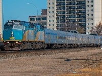VIA 6449 lead the way of VIA 693 through Mile Point 1 of CN's Rivers sub. On their day and half journey to Churchill Manitoba.