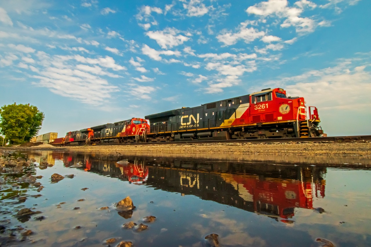 Starting their inter-model journey through western Canada by pass through CN's Fort Rouge Yard in Winnipeg
