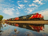 Starting their inter-model journey through western Canada by pass through CN's Fort Rouge Yard in Winnipeg