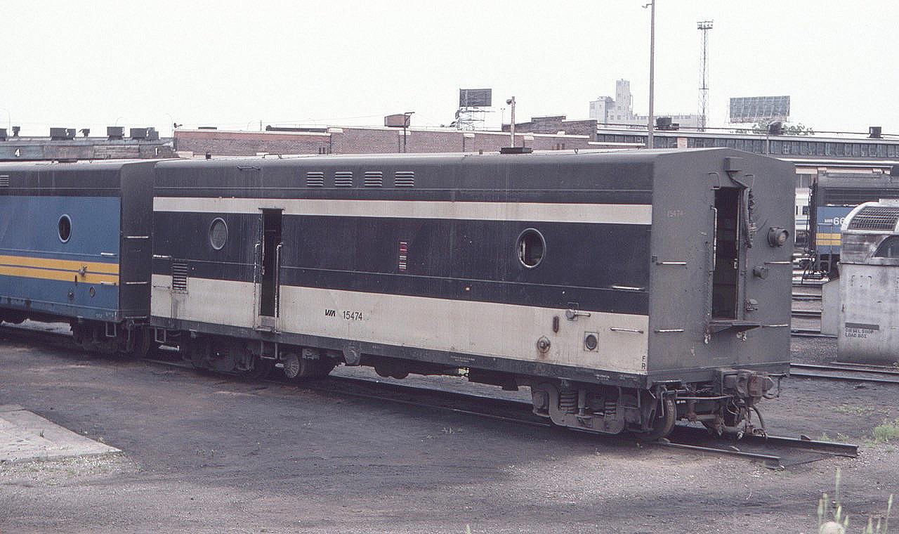 This photo from July of 1982 shows Via Rail 15474, a former CN steam generator car, at the engine terminal near Union Station. When I took the picture, I had no idea what it was.  Fortunately, here 43 years later, the internet helps figure those things out!