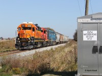 Another favourite location of mine on the Guelph Sub in Waterloo Region is the Nafziger Rd. crossing between Baden and New Hamburg. Pictured was CN 568 with BNSF 2968, CN 7501, CN 49xx. When the BNSF units were in the Kitchener pool, I tried my best to get what I could. It's already becoming a thing of the past.