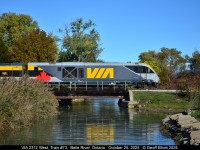 Cheater shot...  VIA Train #71 crosses the bridge east of Duck Creek just outside of Belle River.  #71 is actually being led by cab control car #2312, but the shot of the #2212 loco pushing on the rear made for a much nicer shot, making this a decent 'cheater'.