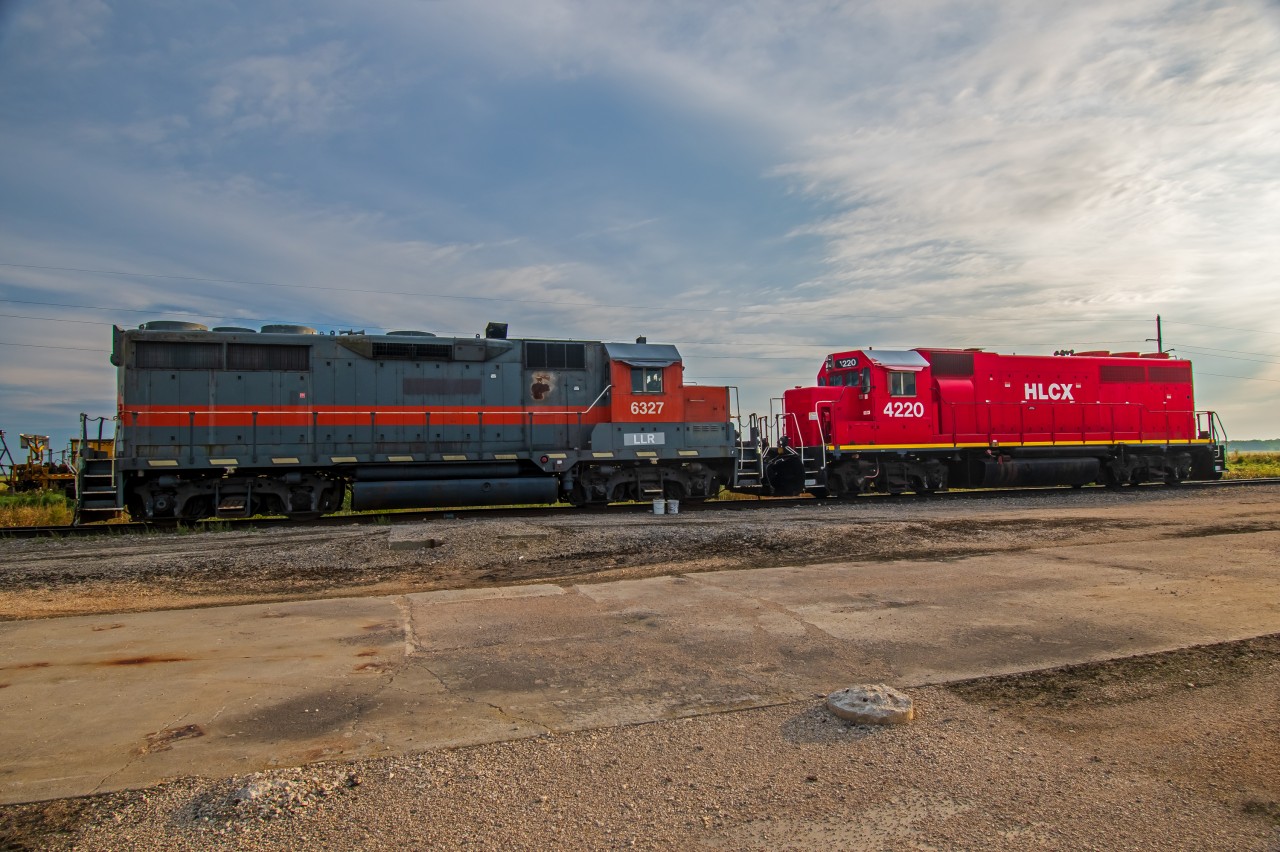 Sitting and waiting for their next load of grain hoppers in Beausejour Manitoba
