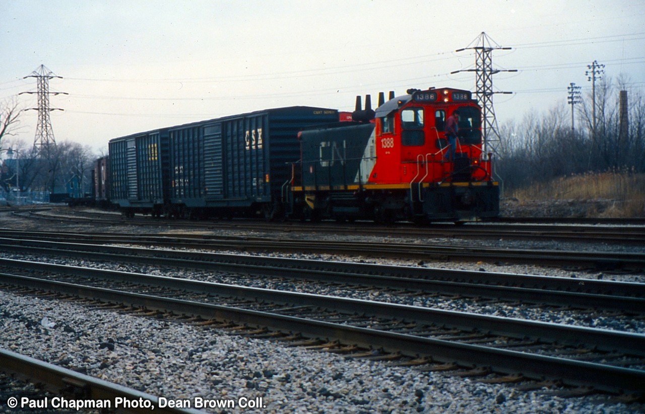 CN 549 with CN SW1200RS 1388 working at Merritton.