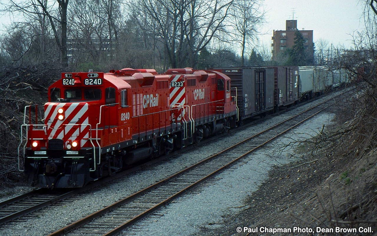 CP GP9u 8240 and CP GP9u 8233 in Niagara Falls