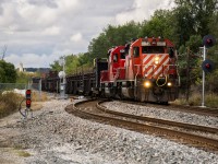 On the 11th of october, 2025 I chased a CP CWR train from North bolton, Ontario to Emery where they reside as I submit this image. Leading the train was Multimark EMD SD40-2 6045 and trailing behind it Beaver 2 SD40-2 6068. Later in the day I saw them at the Nashville road grain elevator and both daytime and night shots of them sitting in emery siding. at first I thought they would tie down in bolton but they were not able to fit the train into the siding so they ran it down for a few miles to emery.
