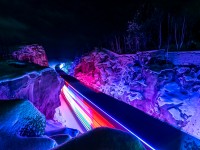 Time to start planning your shots! The <a href="https://www.cpkcr.com/en/community/HolidayTrain"> 2025 Holiday Train schedule </a> is out. Here's one of the places I saw it in 2023, on approach to a busy show in downtown Sudbury.