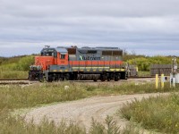 WRIX 35020 wearing a Nutrien scheme idles at the Sylvite Potash Mine, which is served by both CN and CPKC. 