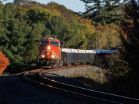 3 days up north, and just one merchandise train. A massive 1+1 301 rounds the curve near Nobel. 