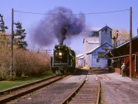 An Upper Canada Railway Society excursion bound for Lindsay passes Unionville's 1871 station behind CNR 6218.

<br><br><i>Scan and editing by Jacob Patterson.</i>