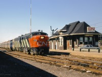 Sarnia - Toronto train 154 passes CN's West Toronto station, roughly ten minutes from arrival at Union Station.<br><br><i>Scan and editing by Jacob Patterson.</i>
