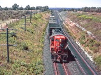 CN 4298 is in Newcastle, Ontario on July 31, 1987.