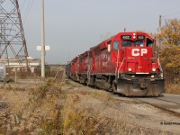 CP power from Kinnear works industrial Hamilton on a sunny fall morning in 2020 with CP 4522 leading the charge. It was pictured about to cross Beach Rd. and Kenilworth Ave. likely interchanging cars between CN and CP.