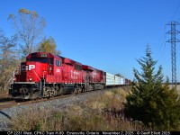 Something 'different' for a change.  CPKC Train H89 rolls through Emeryville, Ontario on November 2, 2025 with a GP20Eco unit on the point to give us fans something different to shoot instead of the regular GE's that parade up and down the Windsor Subdivision.  Not that it's something we haven't seen before, but it's just nice to seem something else to break up the normal stuff.