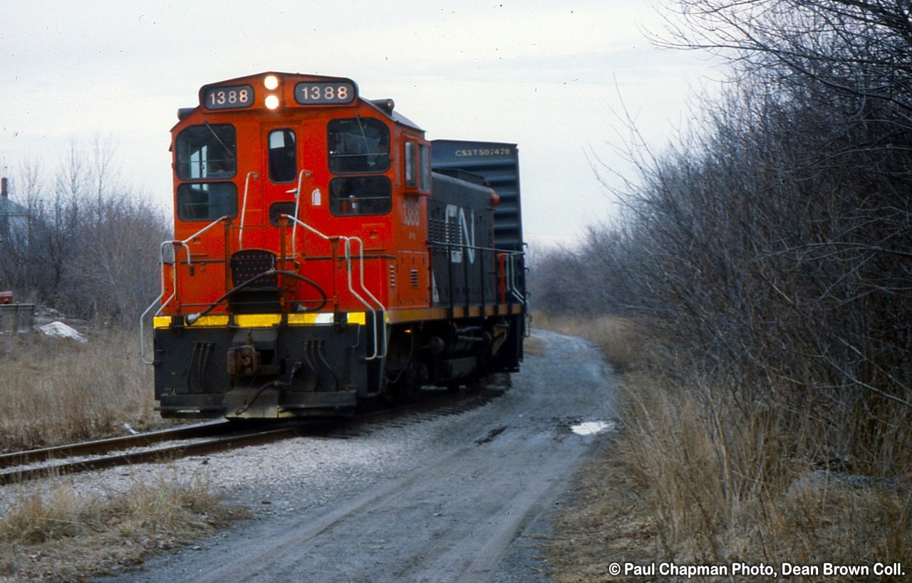 549 with CN SW1200RS 1388 heading onto Townline Rd.