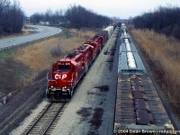CP Job 3 with four GP9u returning from CN Southern Yard heading back to Welland. 