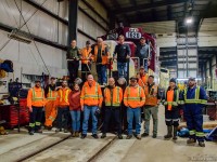 After 44 years of service, Ontario Southland Railway President, Brad Jolliffe - at centre with hat in hand - has retired.  Hiring onto the CPR London Division in April 1981, Brad would move into the shortline world in 1992 with the startup of the Goderich Exeter Railway, later moving to the Waterloo St. Jacob's Railway in 1997, and finally Ontario Southland Railway in 1998.

<br><br>Taking the reigns of the operation is incoming President David Warne, to the right of Brad, and Vice President Kimberley Wilsie, to the left of Brad.