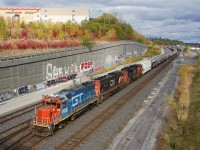 Proof that even in this day and age, you can still be pleasantly surprised when you're trackside. This past Saturday, CN 527 had CN 8888/CN 5740 for power, so when I saw that CN 527 was working Pointe St-Charles Yard the next day, I figured I would go and shoot it again. Imagine my surprise when they called out 'GTW 5823' on the scanner. The sun even mostly popped out when it passed me. With both units facing east and no way to wye the power at Southwark, evidently the crew grabbed any westwards facing leader they could get.