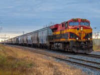 Heading North through the heart of St. Boniface, KCS 4772 leads the way to the CPKC Higgins yard in downtown Winnipeg